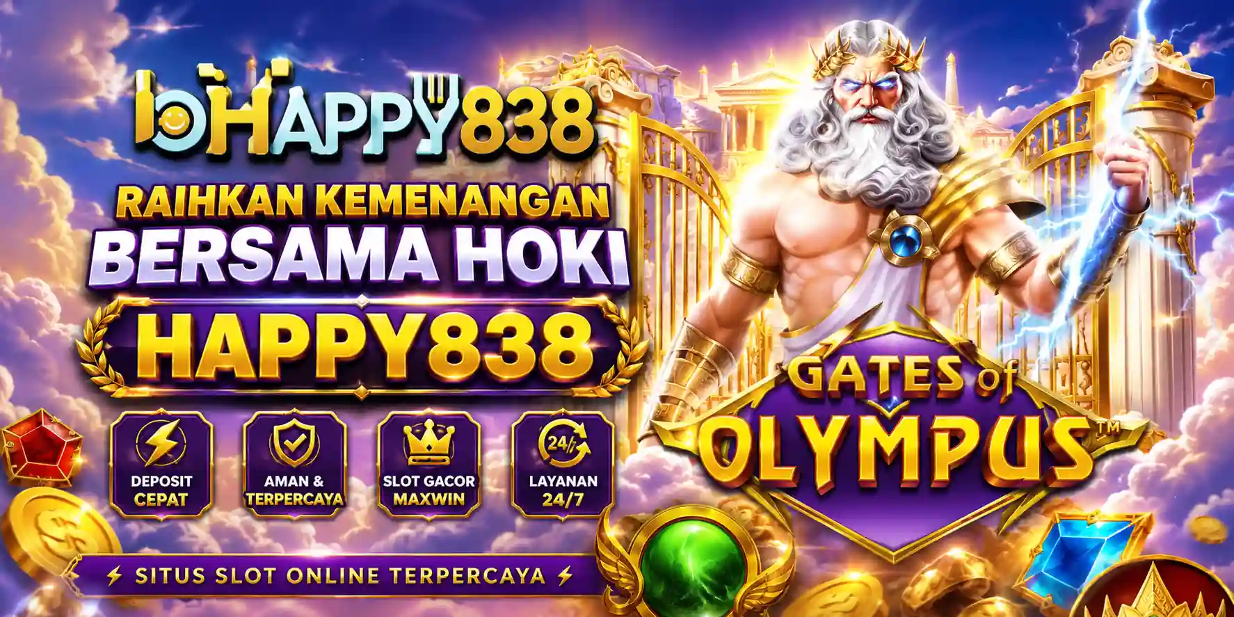 Tampilan antarmuka Happy838 pada perangkat mobile dan desktop untuk pengalaman bermain sportsbook dan casino online